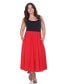 Plus Size Flared Midi Skirt