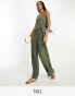 Фото #1 товара River Island Tall wrap jumpsuit in green