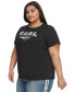 Plus Size Imitation-Pearl-Logo Short-Sleeve Top, First@Macy’s