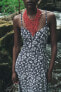 Фото #4 товара Платье миди с цветочным принтом ZARA