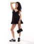 Фото #2 товара Cotton On lace trim cami mini dress in black