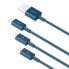 Фото #4 товара 3w1 kabel przewód uniwersalny USB - Lightning / USB-C / micro USB 3.5A 1.5m niebieski