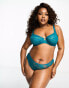 ASOS DESIGN Curve Cate lace brazilian brief in teal