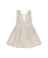 Toddler Girls Linen Pinafore Flutter Dress with Crochet Trim