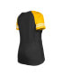ფოტო #4 პროდუქტის Women's Black Pittsburgh Steelers Raglan Lace-Up T-shirt