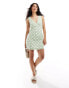 ONLY mini geo print dress in sage green