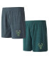 ფოტო #1 პროდუქტის Men's Hunter Green, Charcoal Milwaukee Bucks Two-Pack Jersey-Knit Boxer Set
