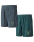 Фото #1 товара Men's Hunter Green, Charcoal Milwaukee Bucks Two-Pack Jersey-Knit Boxer Set