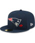 ფოტო #1 პროდუქტის Men's Navy New England Patriots Lips 59FIFTY Fitted Hat