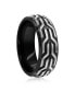 Фото #2 товара Stainless Steel Black and Silver Designed Ring