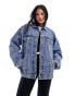 ASOS DESIGN oversize 90's denim jacket in midwash blue