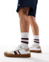 Tommy Hilfiger Court trainers in white and beige with gum sole