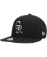ფოტო #1 პროდუქტის Men's Colorado Rockies Black on Black Dub 59FIFTY Fitted Hat