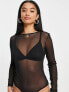 Фото #3 товара ASOS DESIGN Petite mesh bodysuit in black