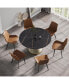 Фото #1 товара 53.15" Modern Artificial Stone Round White Carbon Steel Base Dining Table-Can Accommodate 6 People