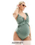 Фото #1 товара ASOS DESIGN Maternity frill detail swimsuit in khaki