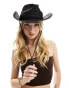 Фото #3 товара South Beach cowboy hat with chin strap in black