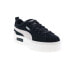 Фото #2 товара Puma Mayze Raw Teddy 38664101 Womens Black Suede Lifestyle Sneakers Shoes