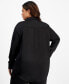 Trendy Plus Size Satin Button-Front Shirt