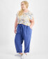 ფოტო #3 პროდუქტის Plus Size High-Rise Cuffed Twill Pants