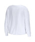Фото #2 товара Women's White Arizona Cardinals Domestic Cropped Long Sleeve T-shirt