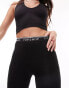 Topshop branded elastic legging in black Черный, 32 - фото #2