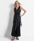 ფოტო #1 პროდუქტის Women's Sequinned Pleated Tie-Waist Evening Gown