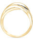 ფოტო #3 პროდუქტის EFFY® Sapphire (1/3 ct. t.w.) & Diamond (1/10 ct. t.w.) Crossover Statement Ring in 14k Gold