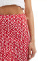 Фото #4 товара Wednesday's Girl polka dot print bias cut midaxi skirt in red