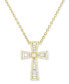 Фото #1 товара Macy's cubic Zirconia Baguette & Round Cross 18" Pendant Necklace