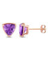 ფოტო #1 პროდუქტის Amethyst (1 7/8 ct. t.w.) Trillion Stud Earrings in 14k Rose Gold
