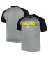 Фото #1 товара Men's Heather Gray Pittsburgh Penguins Big and Tall Logo Raglan T-shirt