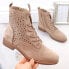 S.Barski W OLI244 beige suede ankle boots