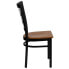 Фото #1 товара Hercules Series Black Window Back Metal Restaurant Chair - Cherry Wood Seat