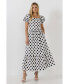 Фото #2 товара Women's Polka Dot Puff Sleeve Maxi Dress