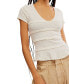 Фото #4 товара Women's Krystal Textured V-Neck Tee