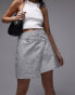 Фото #2 товара Topshop cracked leather look wrap mini skirt in marble