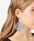 ფოტო #2 პროდუქტის Silver-Tone Crystal Diamond-Shape Sheet Drop Earrings, Created for Macy's