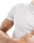 Фото #4 товара ASOS DESIGN muscle fit textured short sleeved t-shirt in white