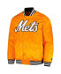 Фото #2 товара Men's Orange New York Mets Cross Bronx Fashion Satin Full-Snap Varsity Jacket