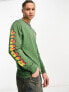 RIPNDIP glizzy long sleeve t-shirt in green with multiple placement prints