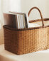Basket with contrast edge and handle