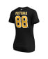 Women's David Pastrnak Black Boston Bruins Plus Size Name and Number V-Neck T-shirt