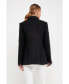 ფოტო #2 პროდუქტის Women's Feather-Trimmed Tweed Blazer