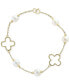 ფოტო #1 პროდუქტის Pearl by EFFY® White Cultured Freshwater Pearl (6mm) Flower Bracelet in 14k Gold