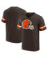 Фото #1 товара Men's Brown Cleveland Browns Jersey Tackle V-Neck T-Shirt