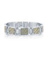 ფოტო #1 პროდუქტის Men's Stainless Steel Squares w/ Center Texturized Design Bracelet