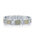 Фото #1 товара Mens Stainless Steel Squares w/ Center Texturized Design Bracelet