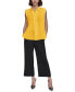 ფოტო #6 პროდუქტის Women's Scalloped Pleated Button-Down Top