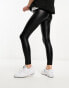 Pull&Bear faux leather leggings in black Черный, M - EU 38 - фото #3